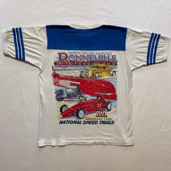 Vintage 1991 Bonneville Speed Week Ringer T-Shirt Size Large - Picture 1 of 10